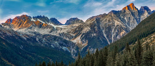 Snow-Capped Giants Overlooking the Evergreen Sea