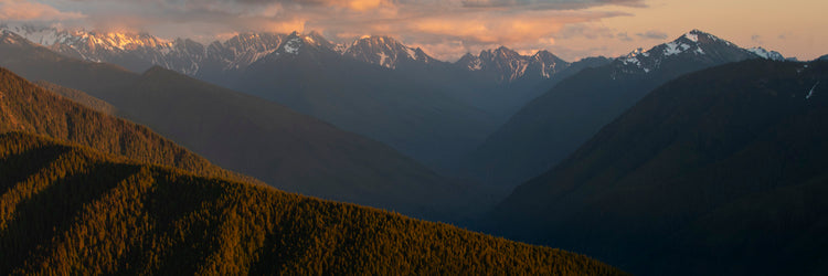 Sunset Shadows Over Mountain Ridges