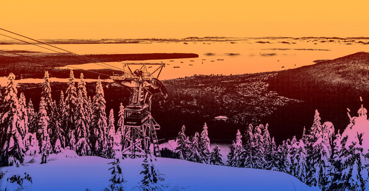 Sunset Skyline Cable Ride Wall Art
