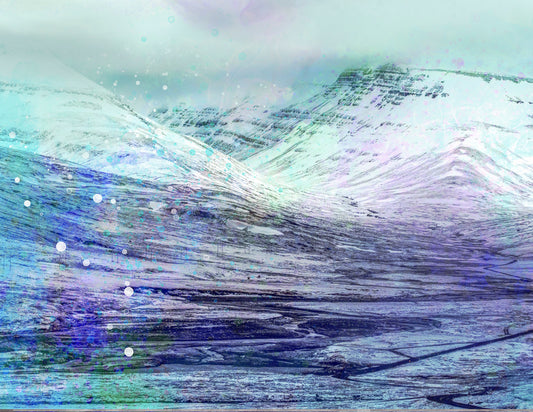 Frozen Peaks Abstract Mountain Wall Art