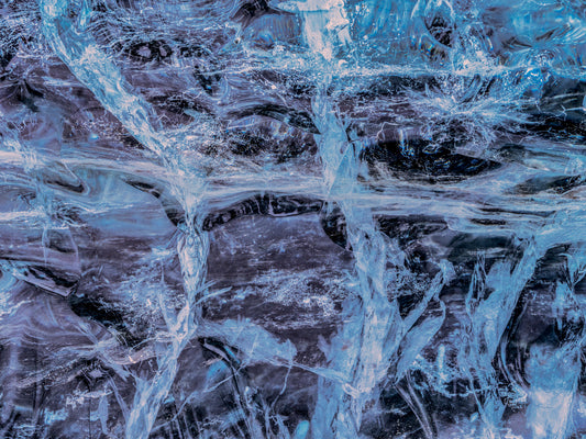 Glacial Ice Veins in Deep Blue