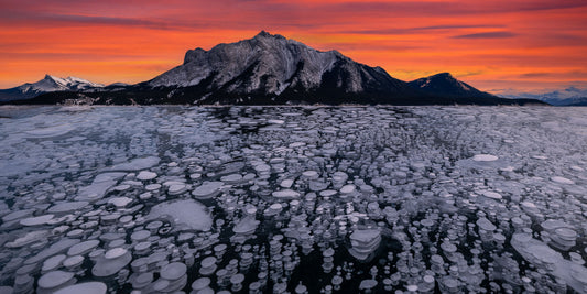 Frozen Bubble Lake Sunset