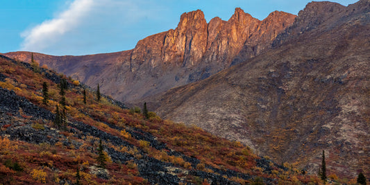 Sunset Glow on Rocky Peaks"
