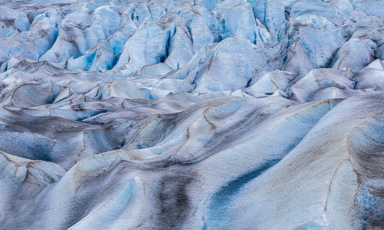 hiking up the glacier